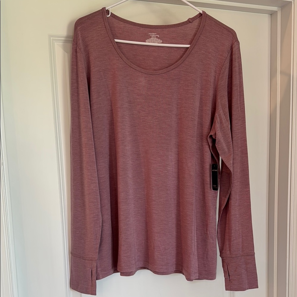 NWT MODERN MOVEMENT Women's Long Sleeve Top in Mauve XXL